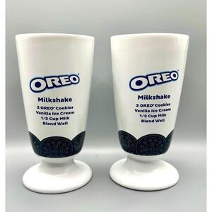 1990 Set of 2 Ceramic Oreo Collectible Ice Cream‎ Milkshake/Malt/Sundae Mugs
